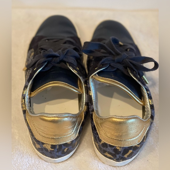 Zadig & Voltaire Wild Sneakers leather navy and gold size38 animal print - Picture 2 of 9